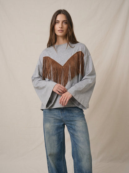 T-shirt con frange - 27m6300 - TENSIONE IN