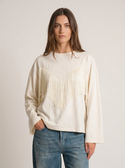 T-shirt con frange - 27m6300 - TENSIONE IN