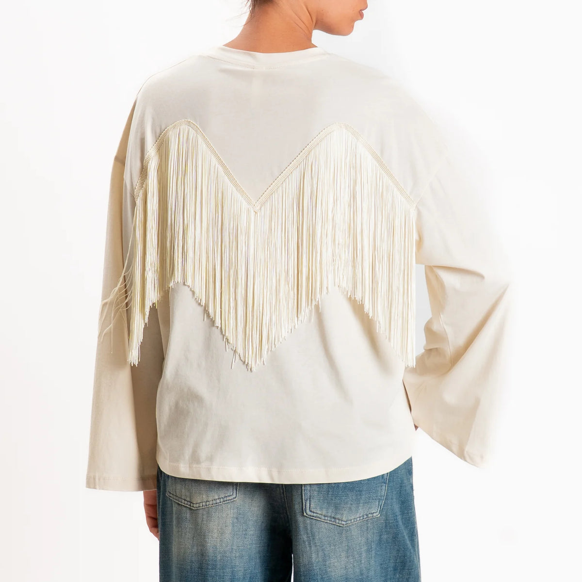 T-shirt con frange - 27m6300 - TENSIONE IN