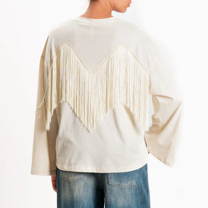 T-shirt con frange - 27m6300 - TENSIONE IN
