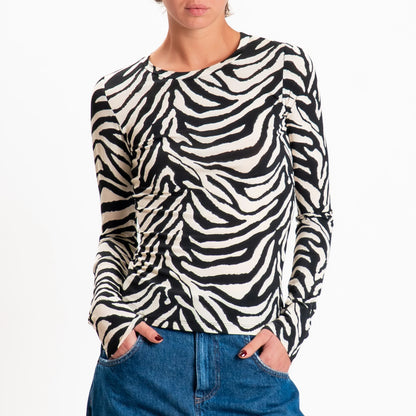 Maglia fantasia a manica lunga  - 40644 - TENSIONE IN