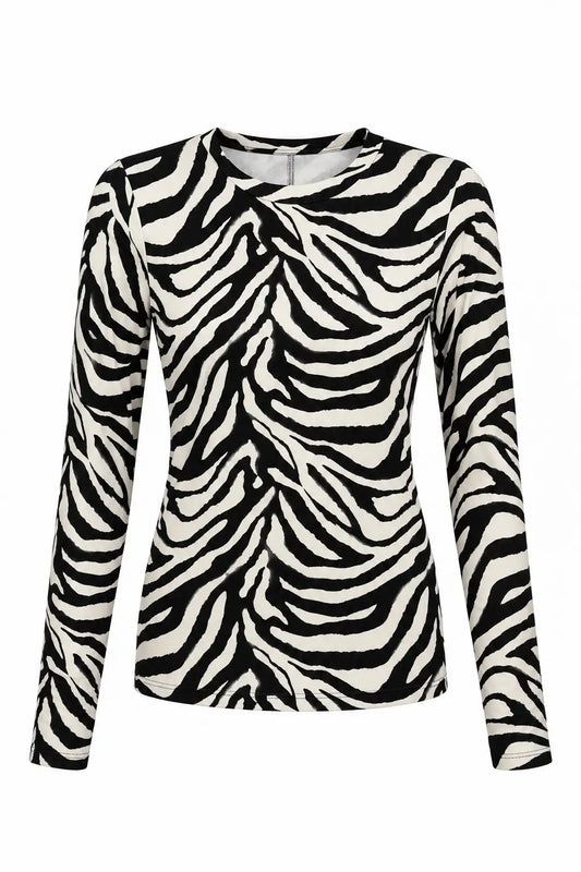 Maglia fantasia a manica lunga  - 40644 - TENSIONE IN