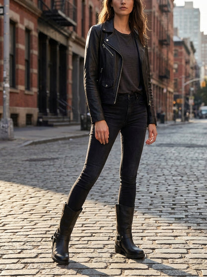 Lederstiefeletten im Biker-Stil - icmia142 - OVYE'