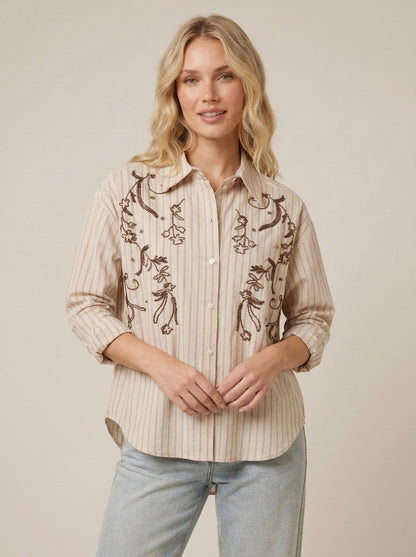 Camicia con applicazioni - W26C290 - MOTEL