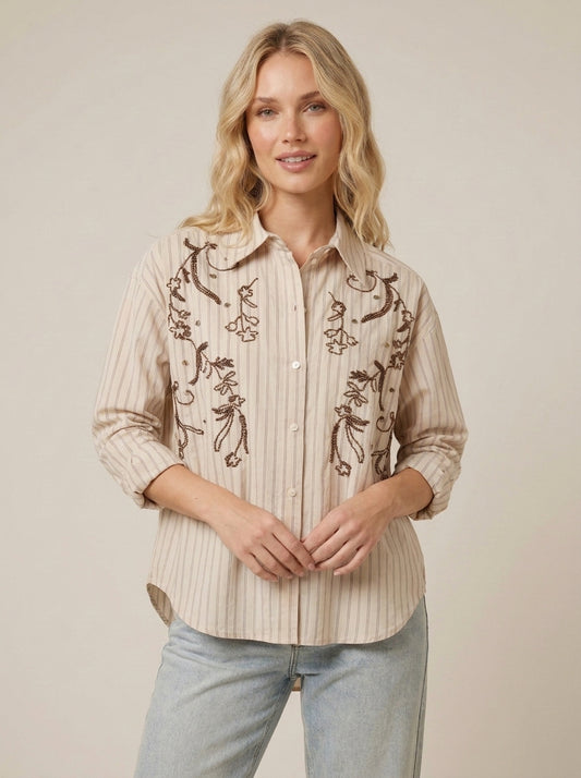 Camicia con applicazioni - W26C290 - MOTEL