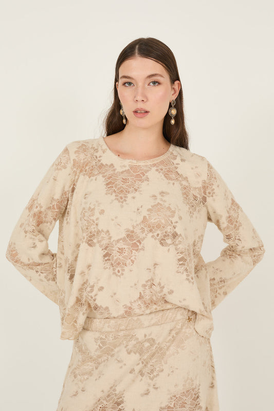 Camicia morbida in pizzo - d40n0961 - SOUVENIR