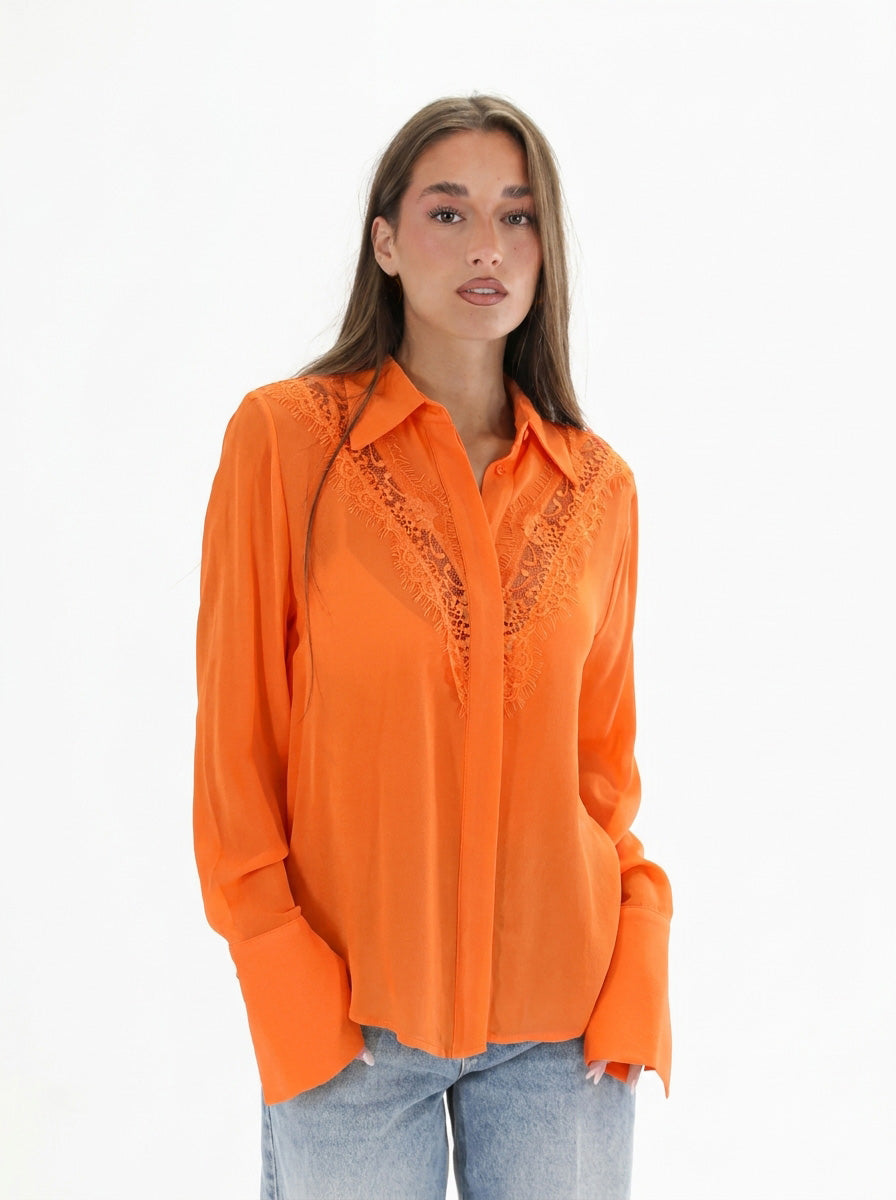 Camicia in viscosa con pizzo - W26C278 - MOTEL