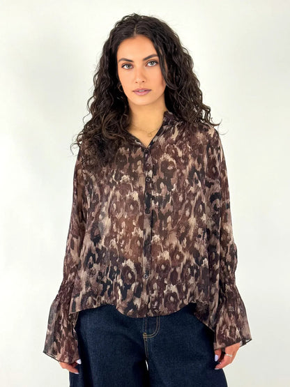 Chemise souple à motif abstrait - r03l0680 - PHILIA LOFT