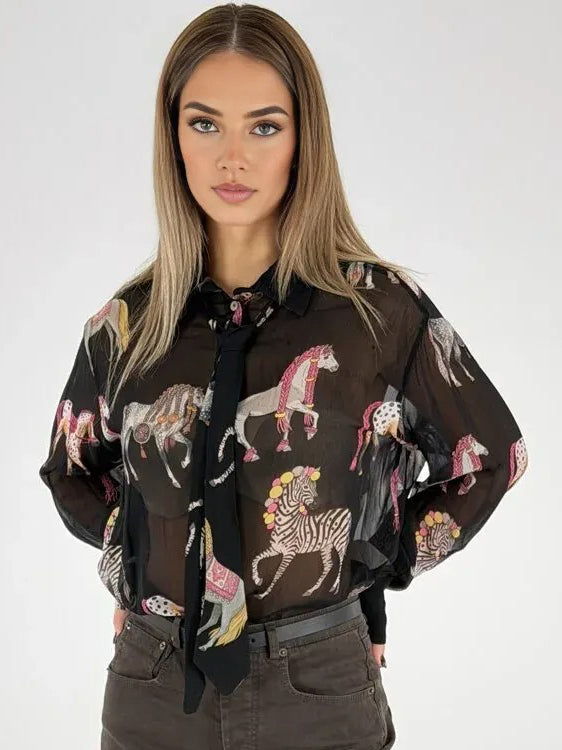 Camicia con cavalli - 40567+ - TENSIONE IN