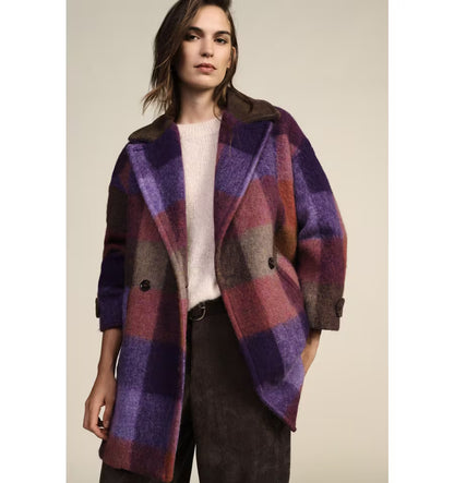 Cappotto doppiopetto a quadri - kbf22bsa - DIXIE