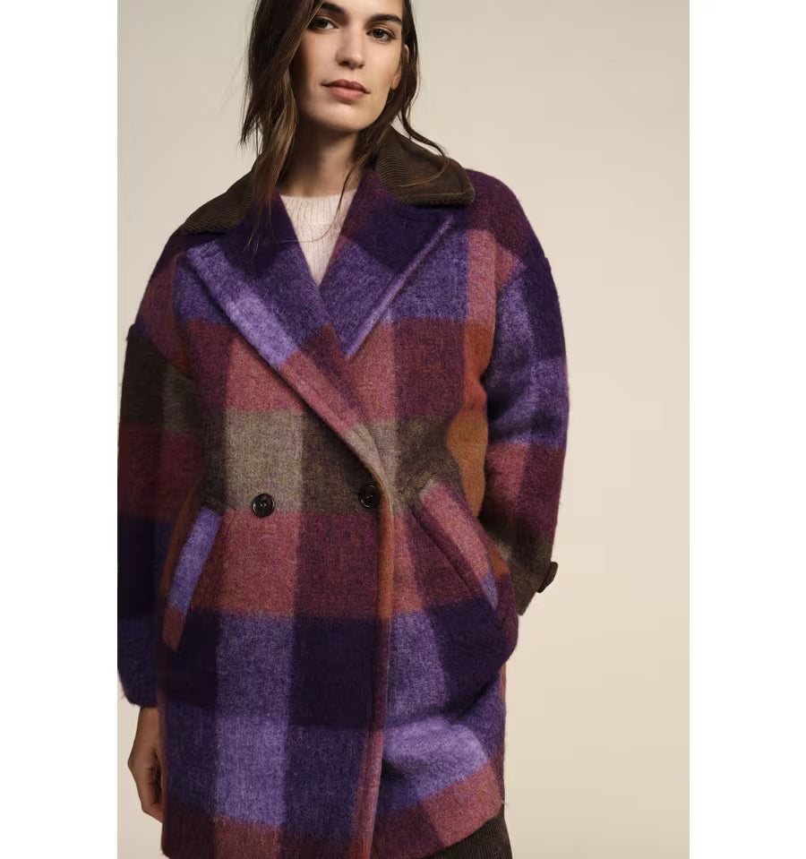 Cappotto doppiopetto a quadri - kbf22bsa - DIXIE
