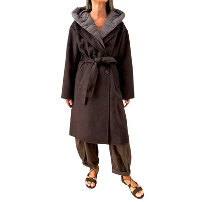Manteau doudoune à capuche avec ceinture - tac0090 - ViCOLO