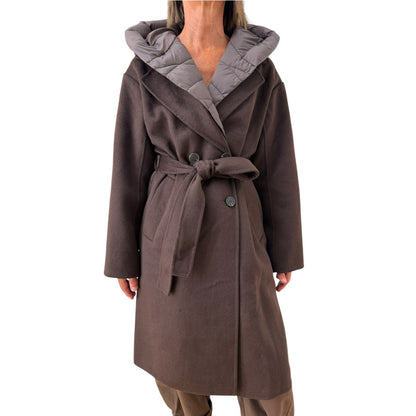 Manteau doudoune à capuche avec ceinture - tac0090 - ViCOLO