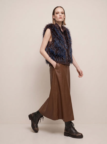 Gilet in Maglia e Pelliccia Ecologica  - p40k0001 - SOUVENIR