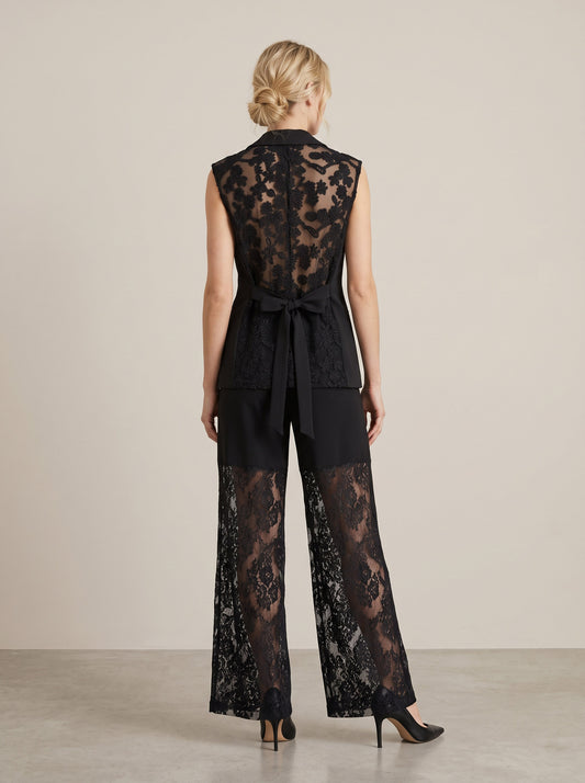 Giacca gilet con retro in pizzo - a26so801 - LE STREGHE
