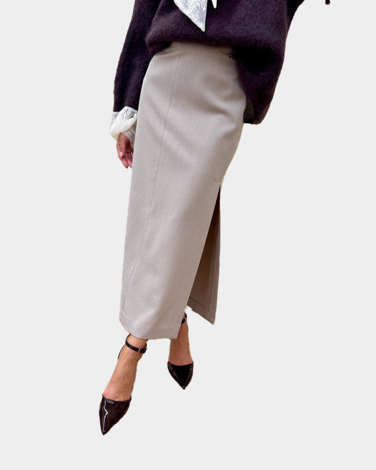 Falda midi de corte evasé Luisa - w40s0328 - SOUVENIR