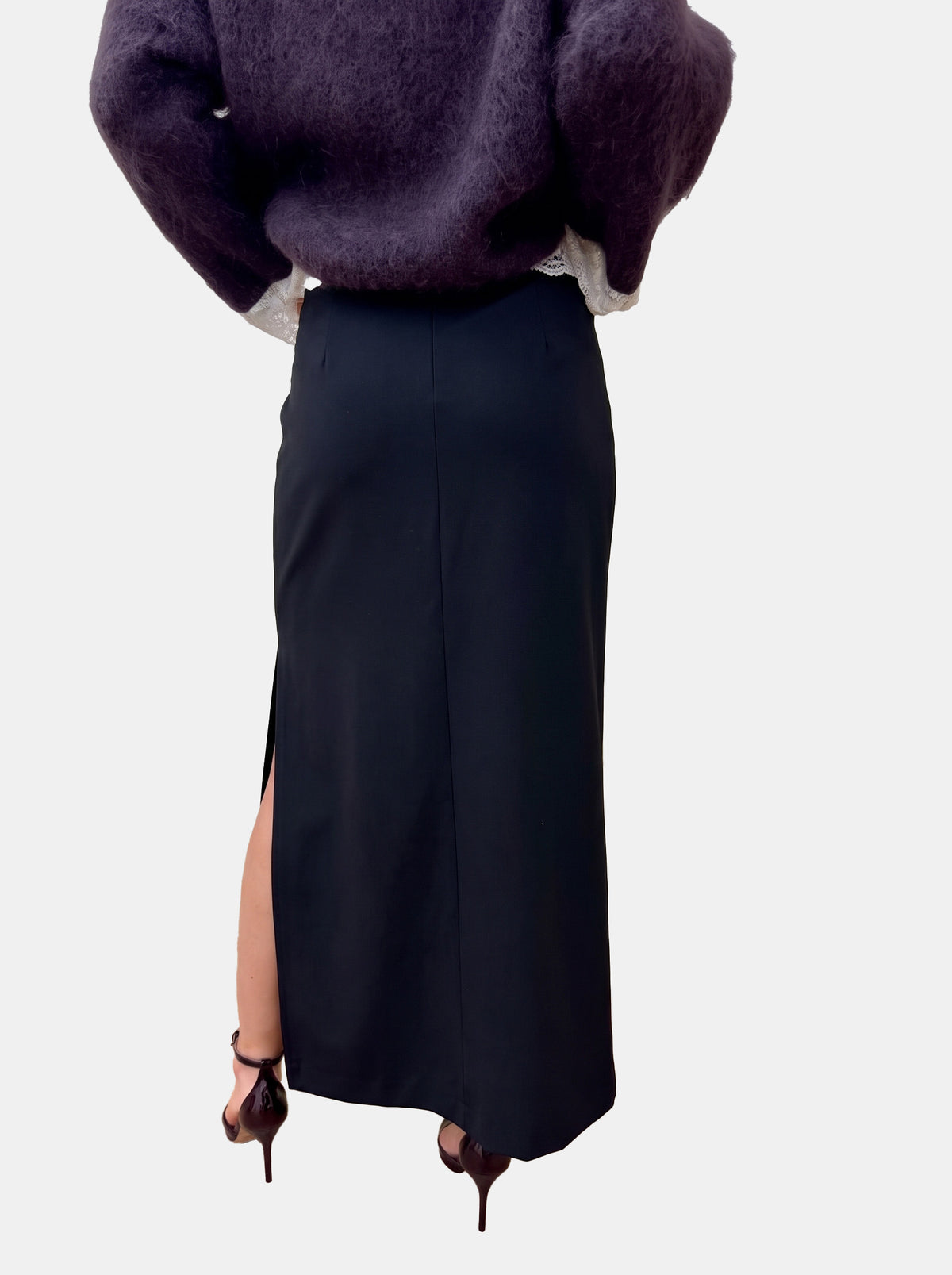 Falda midi de corte evasé Luisa - w40s0328 - SOUVENIR
