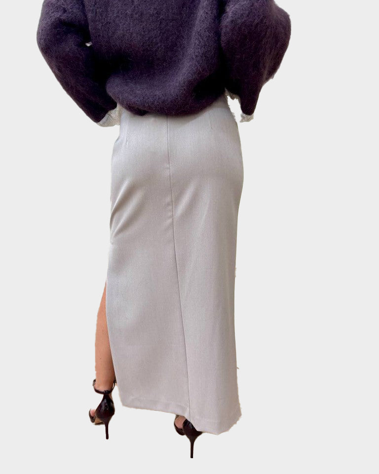 Falda midi de corte evasé Luisa - w40s0328 - SOUVENIR