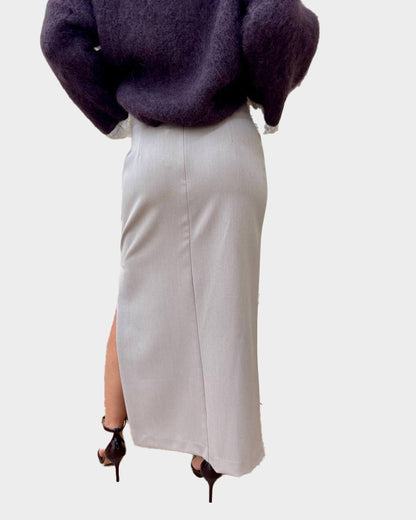 Falda midi de corte evasé Luisa - w40s0328 - SOUVENIR