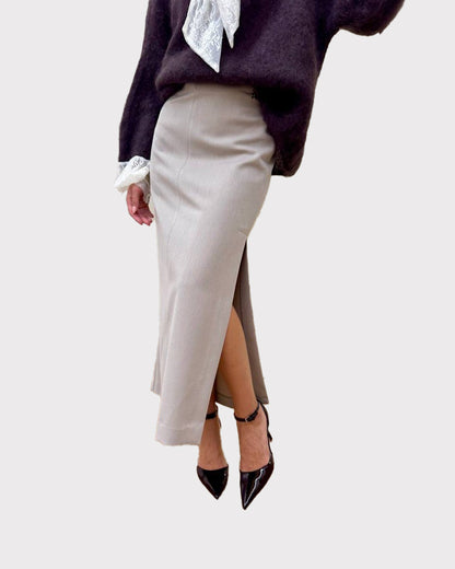 Falda midi de corte evasé Luisa - w40s0328 - SOUVENIR
