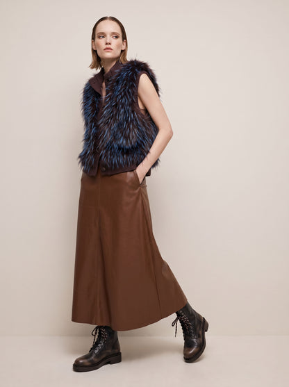 Gilet in Maglia e Pelliccia Ecologica  - p40k0001 - SOUVENIR