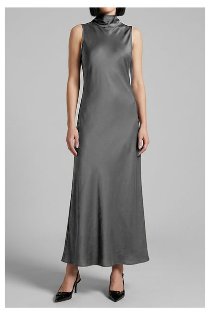 Abito Midi in Satin Nero con Fiocco - FB806A22R-I26 - MOTEL