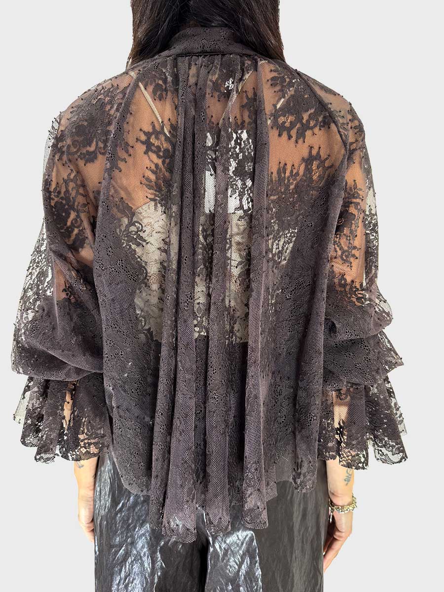 Blusa in pizzo - 80b-c693fw26nt  - MOTEL