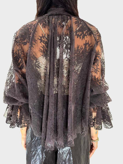 Blusa in pizzo - 80b-c693fw26nt  - MOTEL
