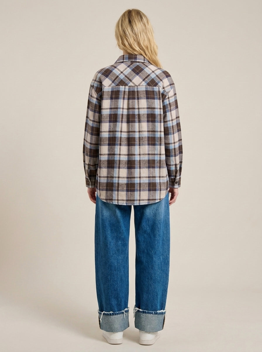 Camicia Oversize a Quadri con Taschino "I ❤️ NY" - W26C373 - MOTEL
