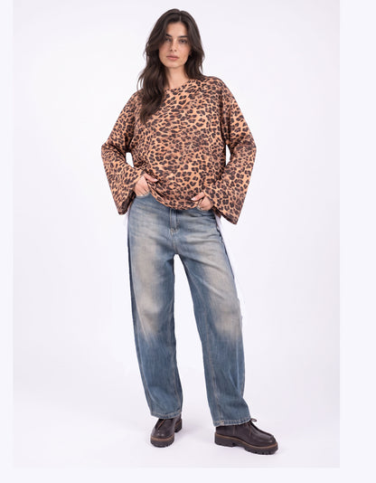 Jeans barrel dalla linea moderna  - noemi-blu-ai26 -  TENSIONE IN