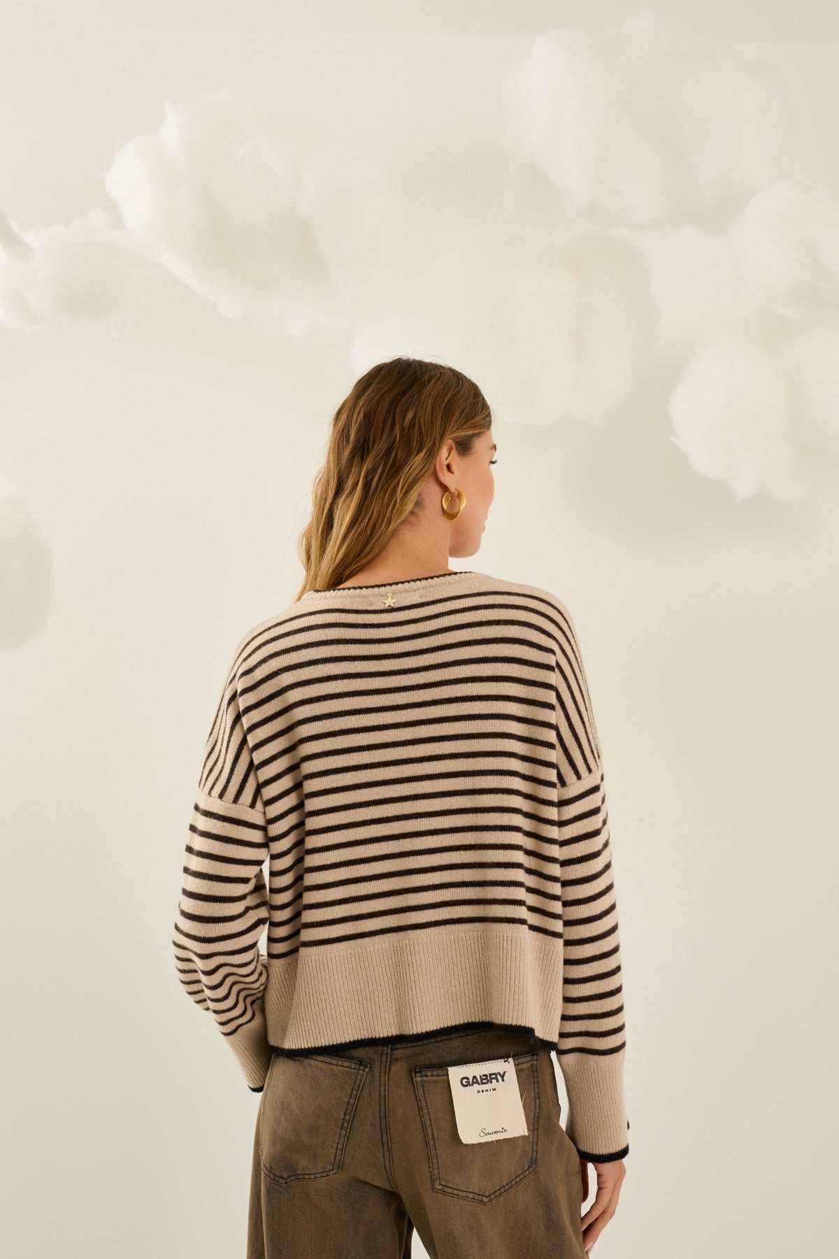 Pull rayé en mélange de laine - SOUVENIR - s40b0057
