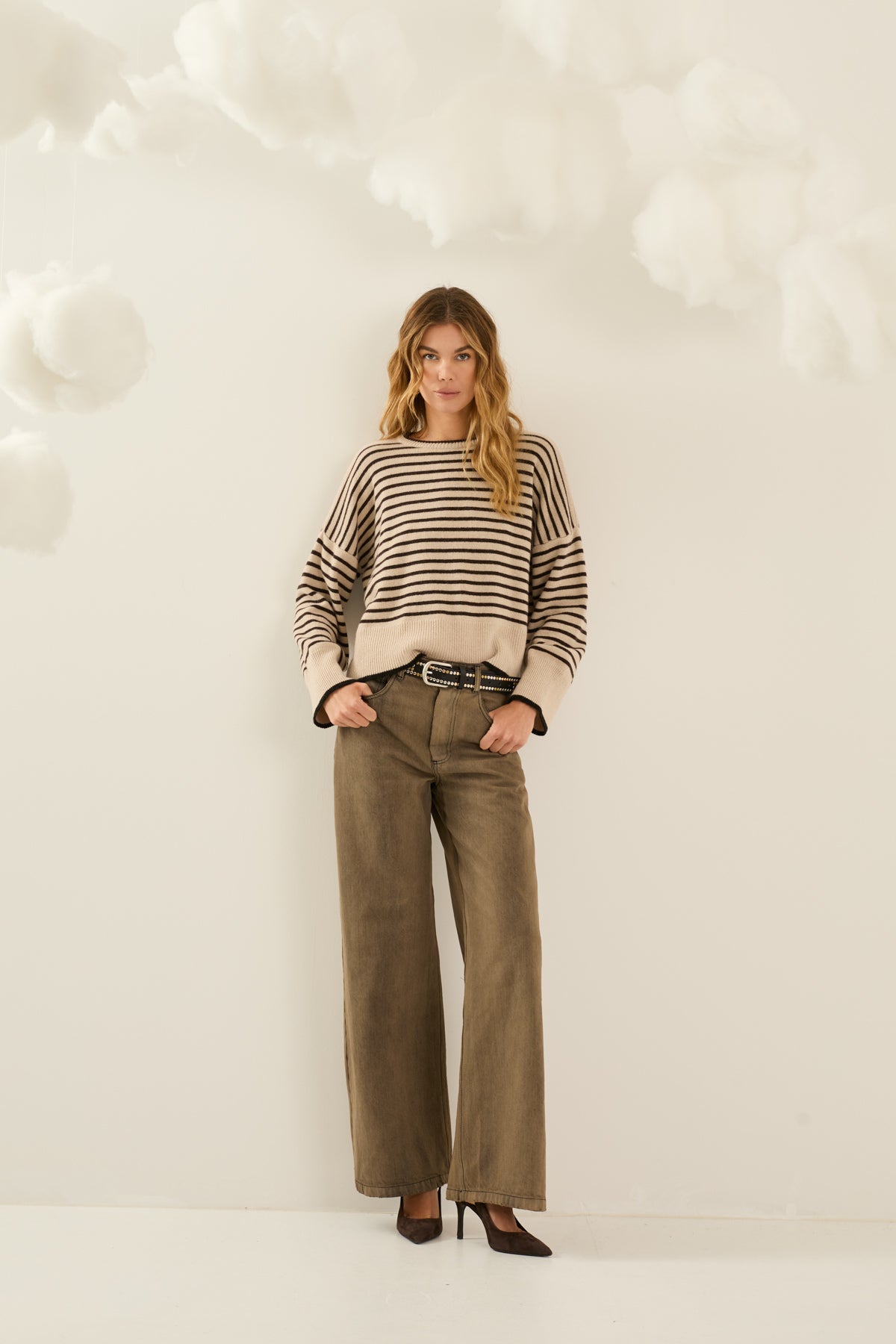 Pull rayé en mélange de laine - SOUVENIR - s40b0057