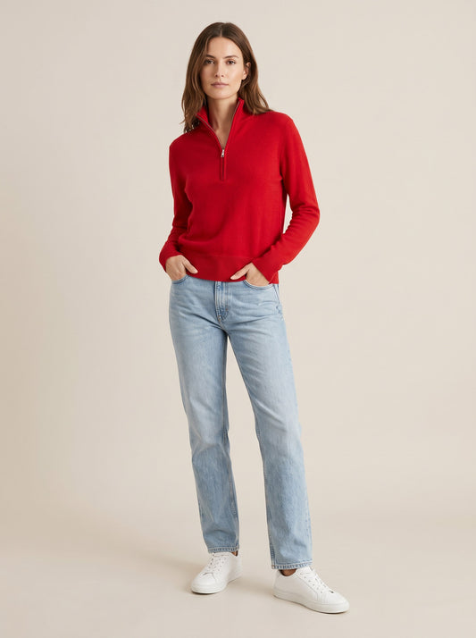 Jersey de cuello alto con cremallera en pura lana - i26/wl12280 - MOTEL
