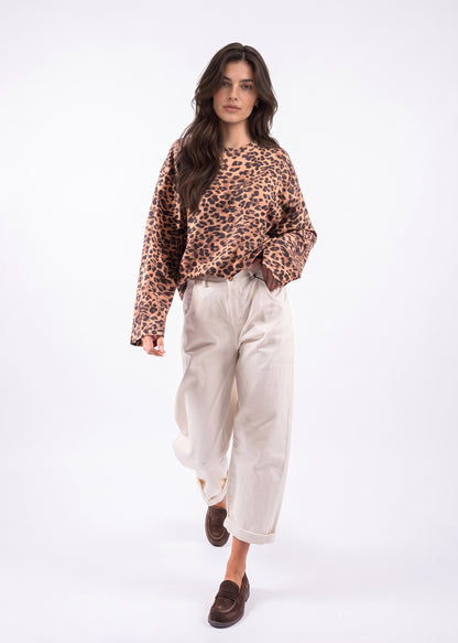 Maglia manica campana animalier - fw260042 - TENSIONE IN