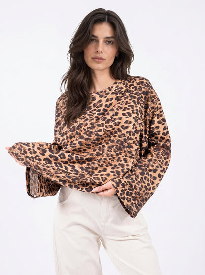 Maglia manica campana animalier - fw260042 - TENSIONE IN