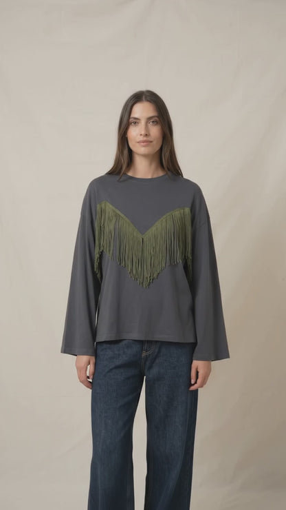 Fringed T-shirt - 27m6300 - TENSIONE IN