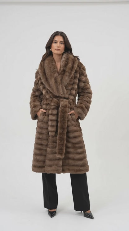 Cappotto lungo in ecopelliccia - scp02 - SILENCE LIMITED