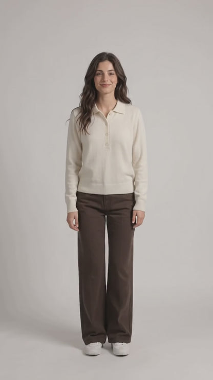 Pure wool sweater with Polo collar and buttons - 26/wl1028 - MOTEL
