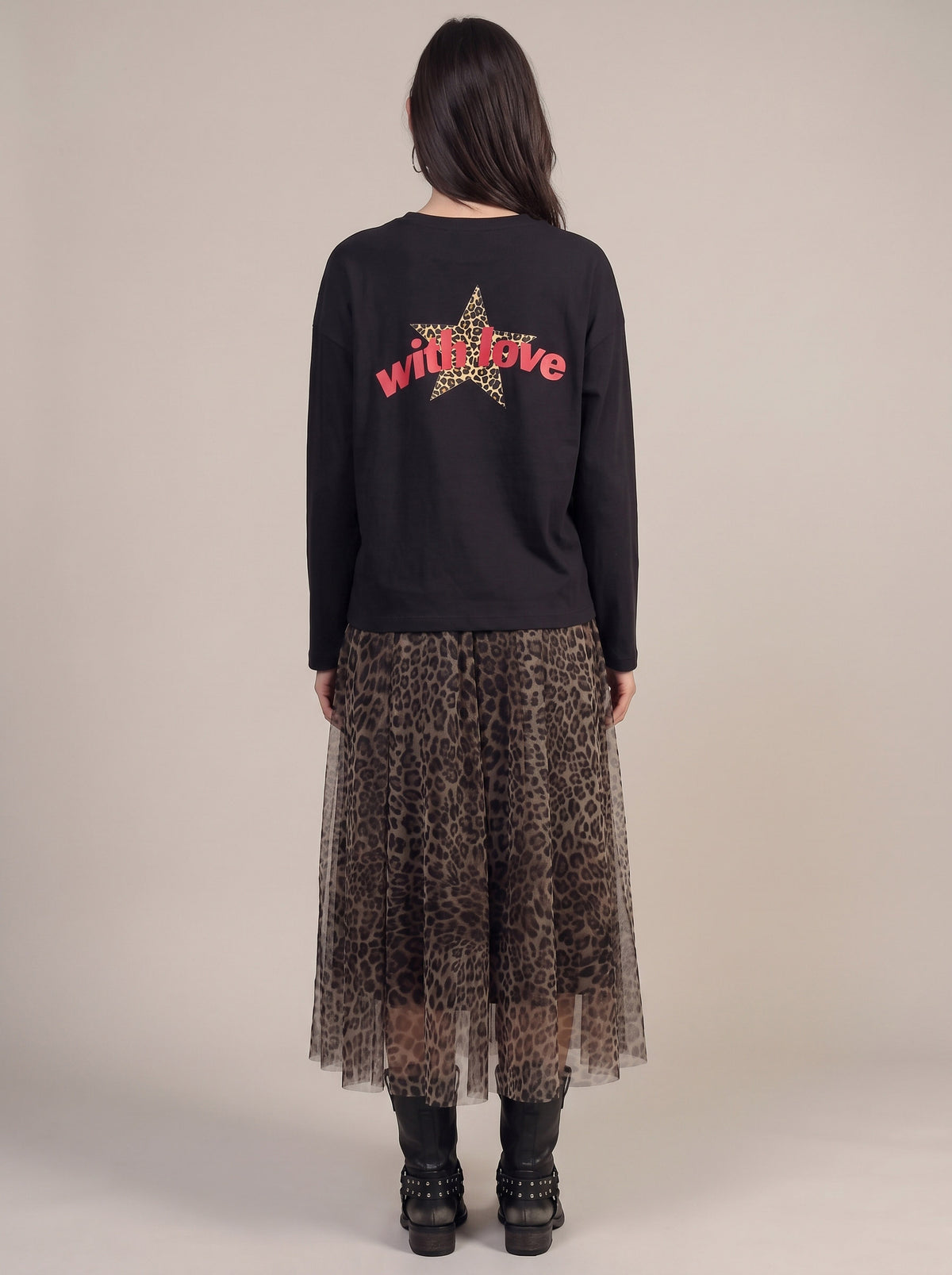 Camiseta con estampado de estrella con manchas - rac0309 - ViCOLO