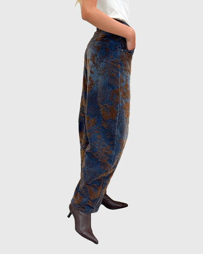 Jeans modello barrel con stampa in velluto moro in rilevow - 26p055 -  MOTEL