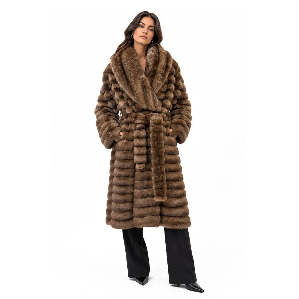 Cappotto lungo in ecopelliccia - scp02 - SILENCE LIMITED