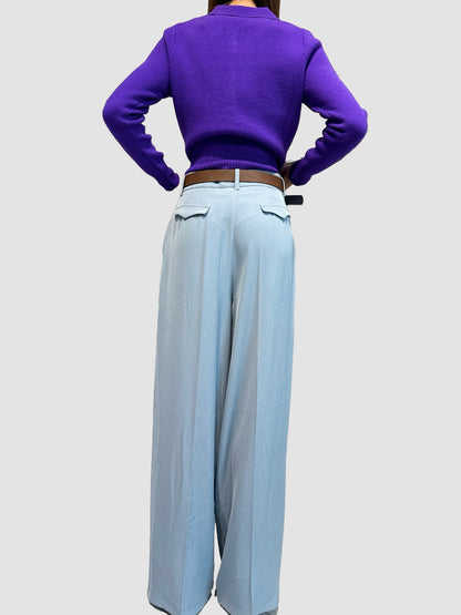 Pantalone a palazzo con pences in tessuto fluido - ai26-4020camp - TENSIONE IN