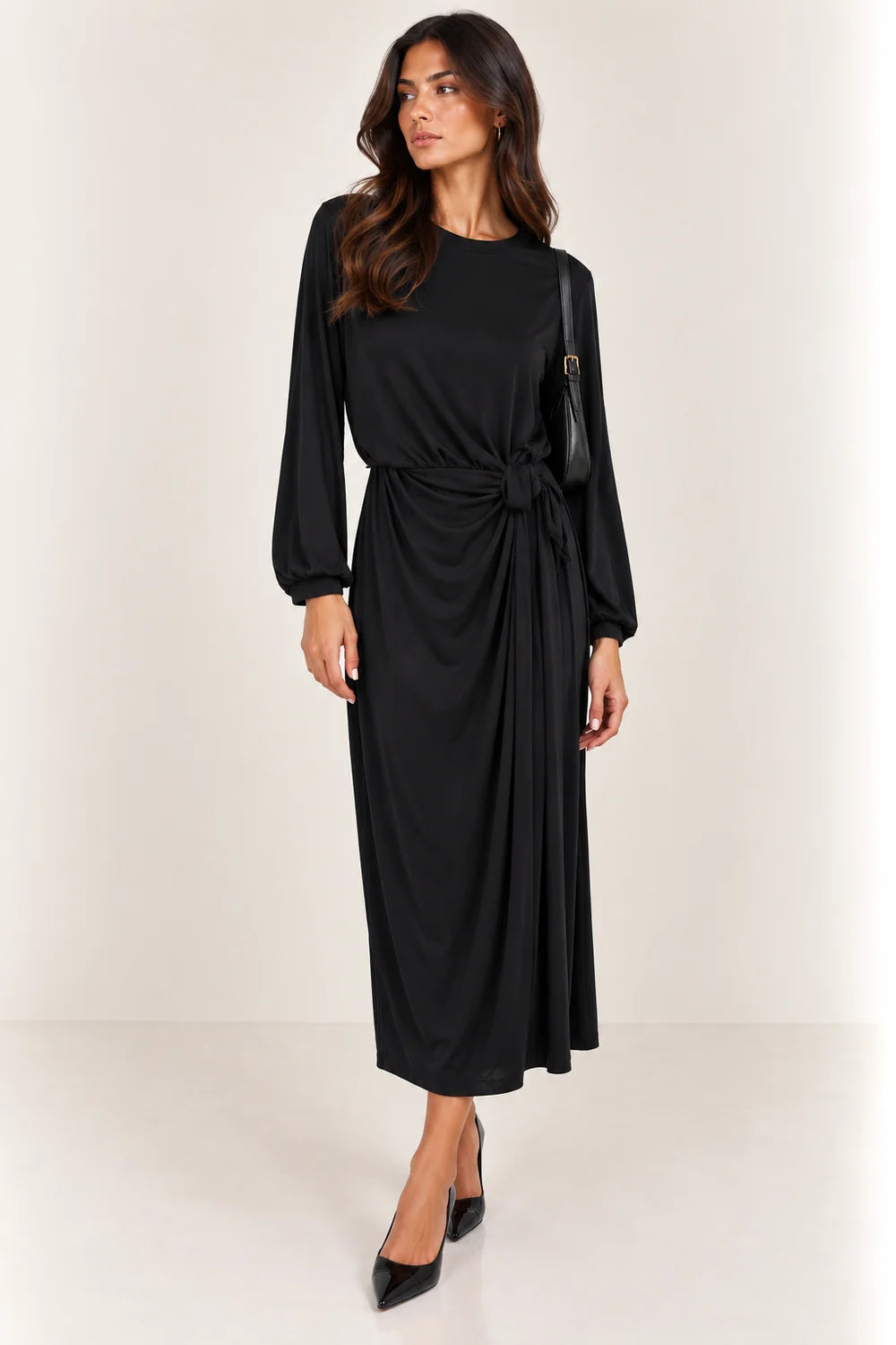 Langes Kleid mit Knoten - fw260093-a - TENSIONE IN