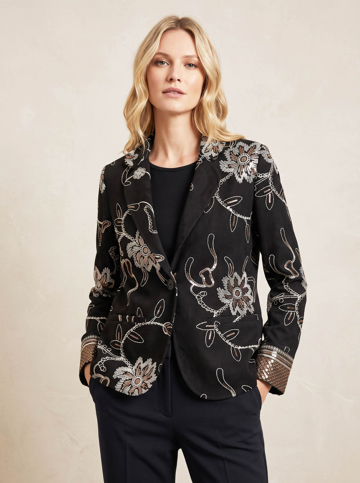 Cloth jacket with embroidery - a26dl612 - LE STREGHE