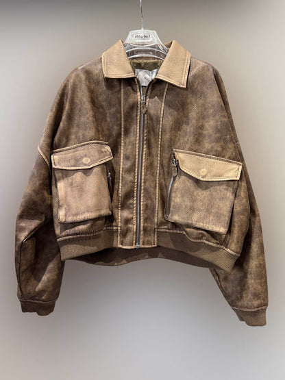 Oversized-Jacke aus Kunstleder mit großen Taschen – i26l-6008 – MOTEL