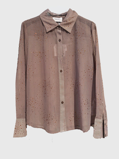 Camisa con estampado de espiga y diamantes - 262ns137 - NOSECRETS