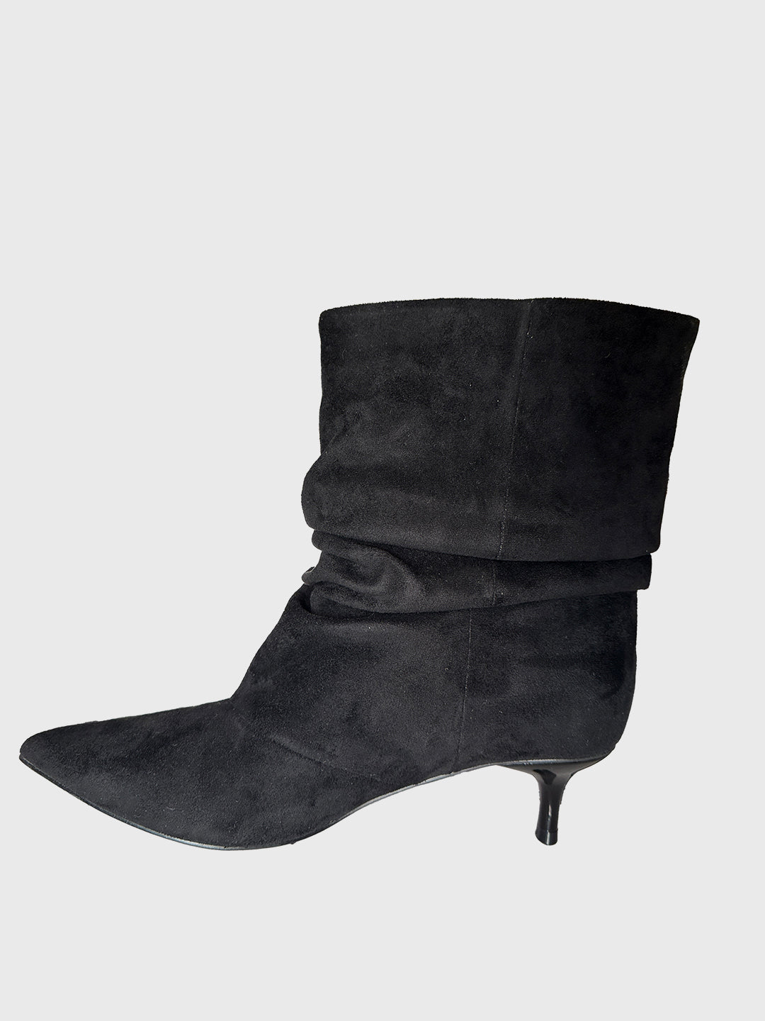 Ruched suede ankle boots with heel - fg30 - OVYE