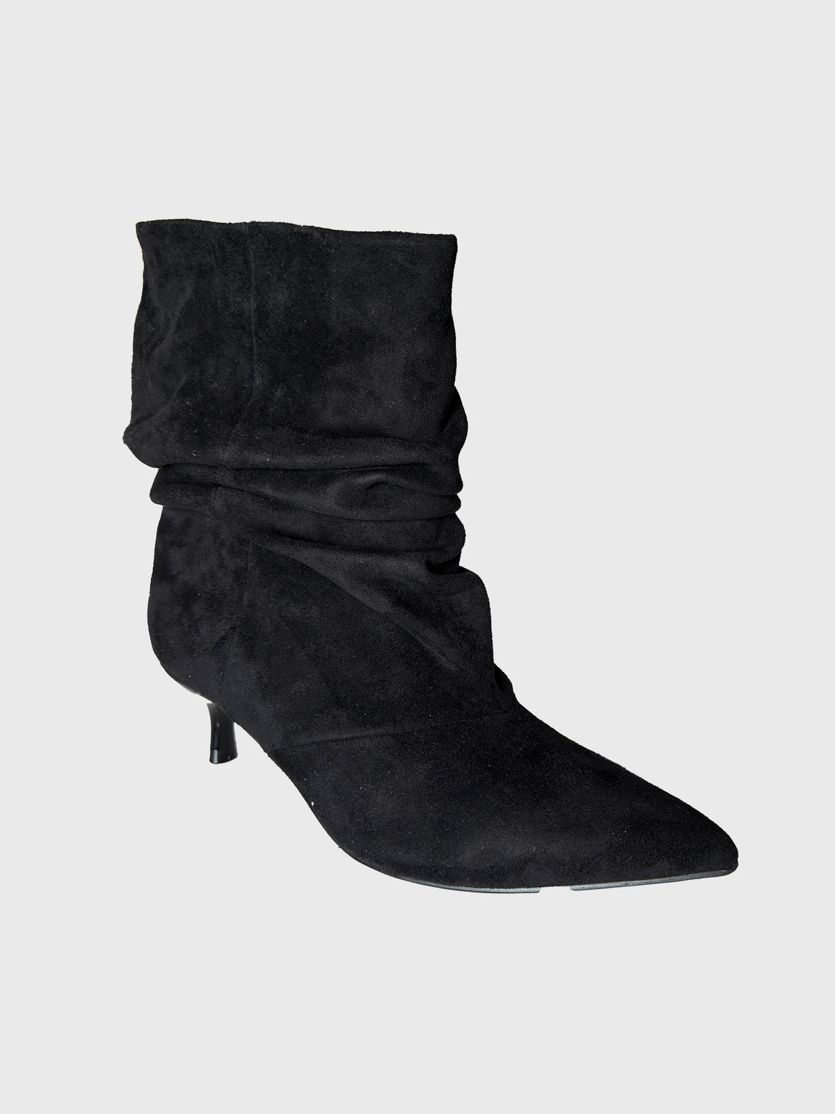 Ruched suede ankle boots with heel - fg30 - OVYE
