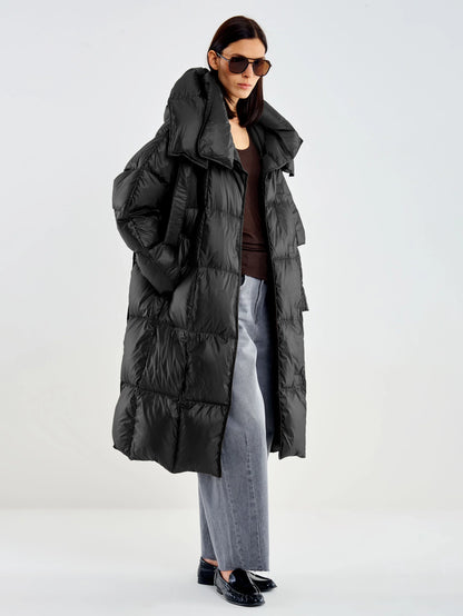 Piumino Lungo Maxi Collo e Cappuccio - tac0086 - ViCOLO