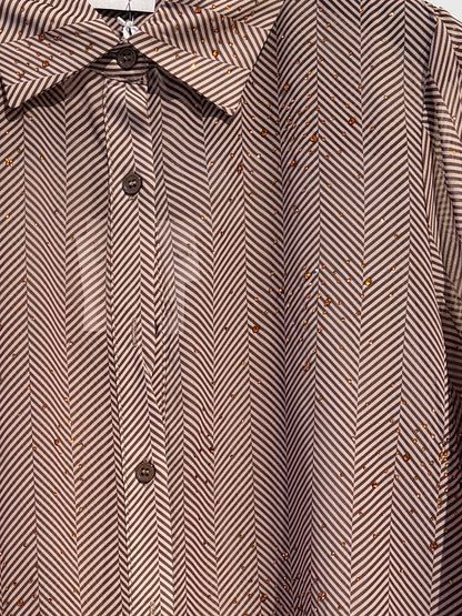 Camisa con estampado de espiga y diamantes - 262ns137 - NOSECRETS